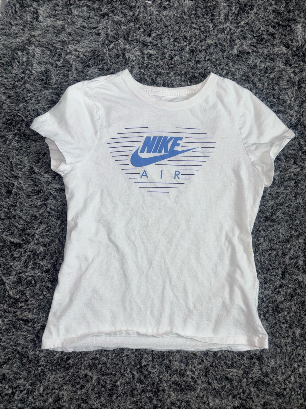 Nike White Short Sleeve Tee with Blue Nike Air Logo